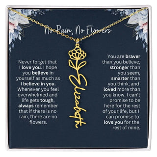 Personalized Birth Flower Name Necklace | Most Meaningful Birthday Gift for Daughter from Dad
