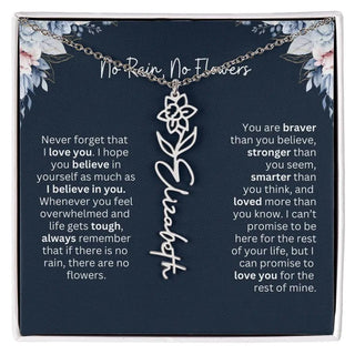 Personalized Birth Flower Name Necklace | Most Meaningful Birthday Gift for Daughter from Dad