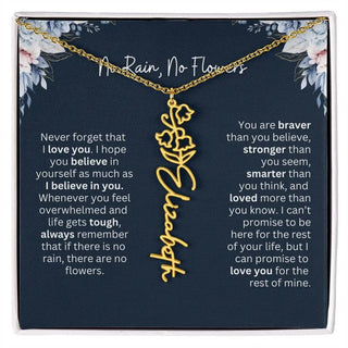 Personalized Birth Flower Name Necklace | Most Meaningful Birthday Gift for Daughter from Dad