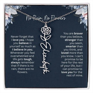 Personalized Birth Flower Name Necklace | Most Meaningful Birthday Gift for Daughter from Dad