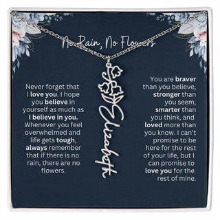 Personalized Birth Flower Name Necklace | Most Meaningful Birthday Gift for Daughter from Dad
