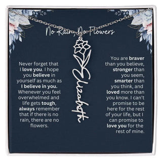 Personalized Birth Flower Name Necklace | Most Meaningful Birthday Gift for Daughter from Dad