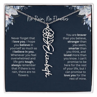 Personalized Birth Flower Name Necklace | Most Meaningful Birthday Gift for Daughter from Dad