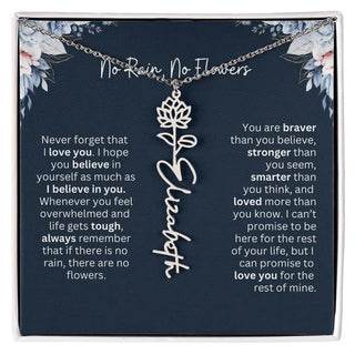 Personalized Birth Flower Name Necklace | Most Meaningful Birthday Gift for Daughter from Dad