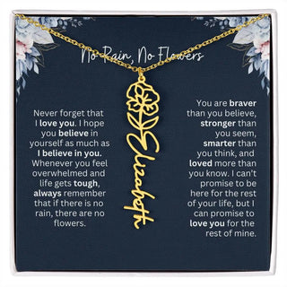 Personalized Birth Flower Name Necklace | Most Meaningful Birthday Gift for Daughter from Dad