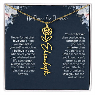 Personalized Birth Flower Name Necklace | Most Meaningful Birthday Gift for Daughter from Dad