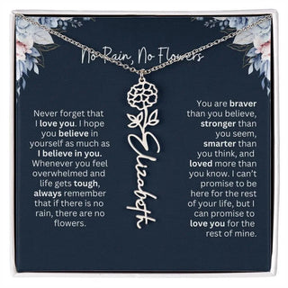 Personalized Birth Flower Name Necklace | Most Meaningful Birthday Gift for Daughter from Dad