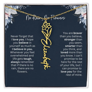 Personalized Birth Flower Name Necklace | Most Meaningful Birthday Gift for Daughter from Dad