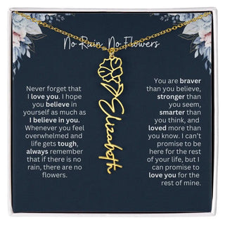 Personalized Birth Flower Name Necklace | Most Meaningful Birthday Gift for Daughter from Dad