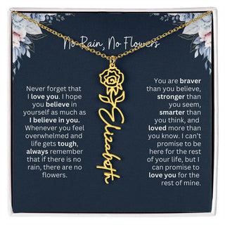 Personalized Birth Flower Name Necklace | Most Meaningful Birthday Gift for Daughter from Dad