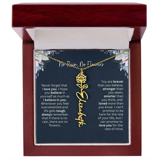Personalized Birth Flower Name Necklace | Most Meaningful Birthday Gift for Daughter from Dad