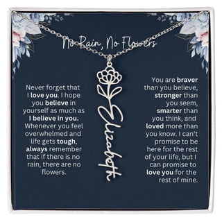 Personalized Birth Flower Name Necklace | Most Meaningful Birthday Gift for Daughter from Dad