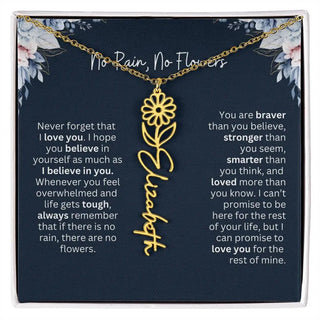 Personalized Birth Flower Name Necklace | Most Meaningful Birthday Gift for Daughter from Dad