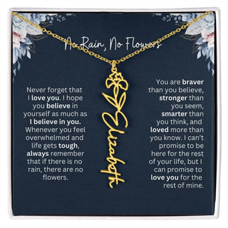 Personalized Birth Flower Name Necklace | Most Meaningful Birthday Gift for Daughter from Dad
