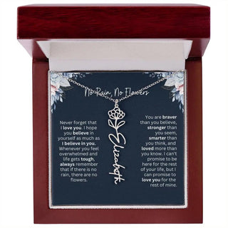 Personalized Birth Flower Name Necklace | Most Meaningful Birthday Gift for Daughter from Dad