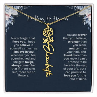 Personalized Birth Flower Name Necklace | Most Meaningful Birthday Gift for Daughter from Dad