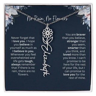 Personalized Birth Flower Name Necklace | Most Meaningful Birthday Gift for Daughter from Dad