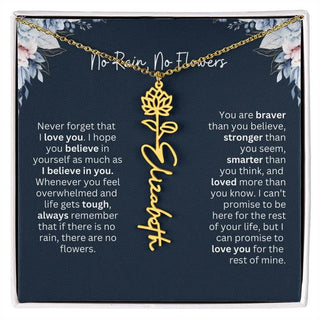 Personalized Birth Flower Name Necklace | Most Meaningful Birthday Gift for Daughter from Dad