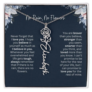 Personalized Birth Flower Name Necklace | Most Meaningful Birthday Gift for Daughter from Dad