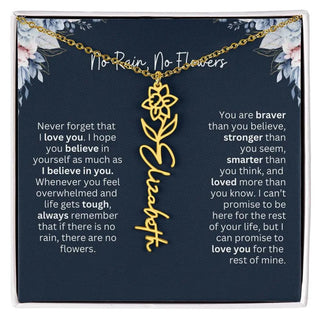 Personalized Birth Flower Name Necklace | Most Meaningful Birthday Gift for Daughter from Dad