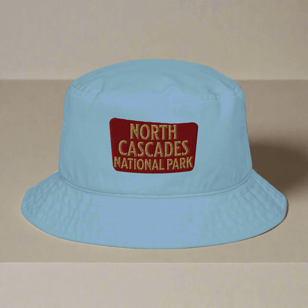 North Cascades National Park Organic Embroidered Bucket Hat