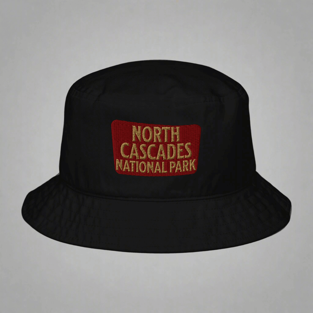 North Cascades National Park Organic Embroidered Bucket Hat
