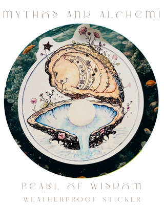 Pearl of Wisdom - Oyster Shell Sticker – 4" Waterproof Vinyl Decal