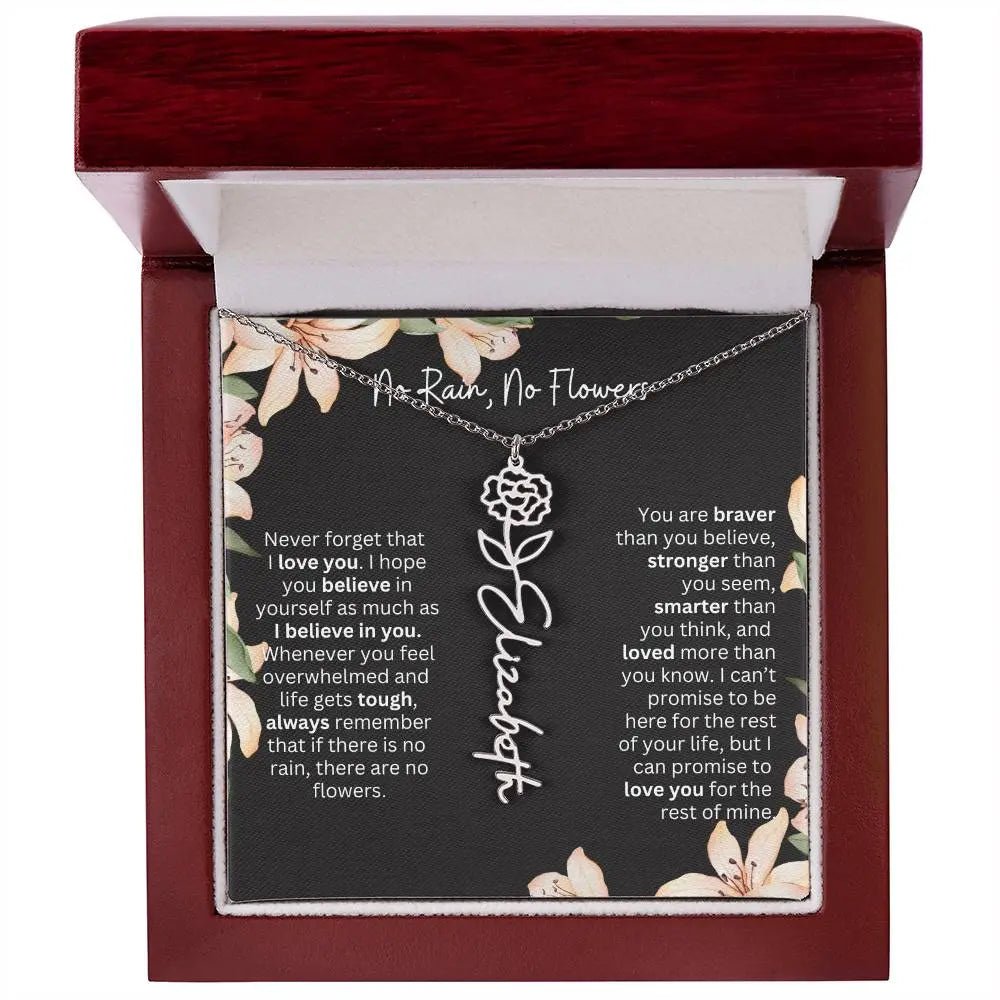 Personalized Flower Necklace