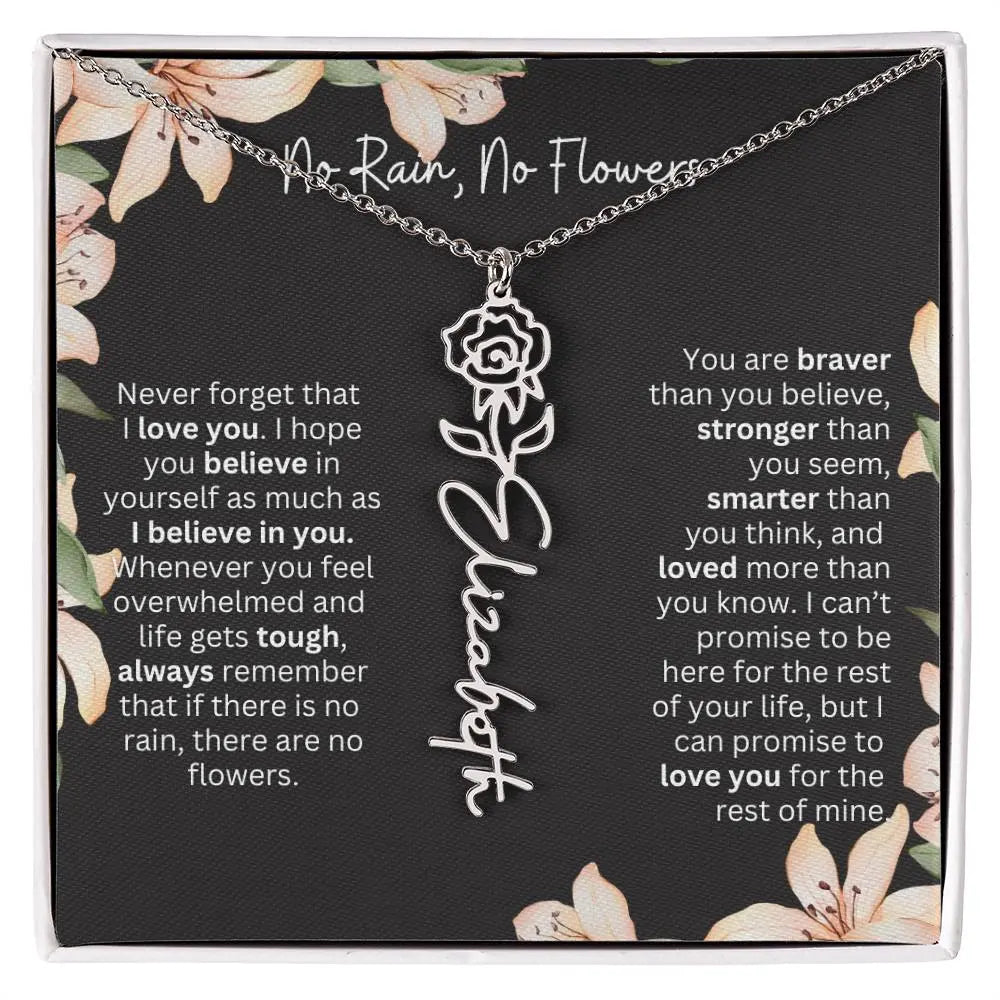 Personalized Flower Necklace
