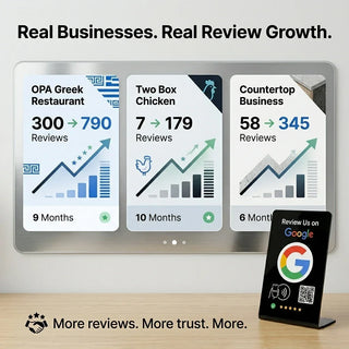 Custom NFC Google Review Stand Bundle - Personalized Tabletop