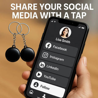 NFC Social Media Keychain, NTAG215 Smart Tag Contactless Tap