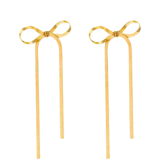 Golden Bow Knot Drop & Dangle Earrings