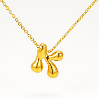 Initial Bubble Letter Necklace