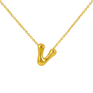 Initial Bubble Letter Necklace