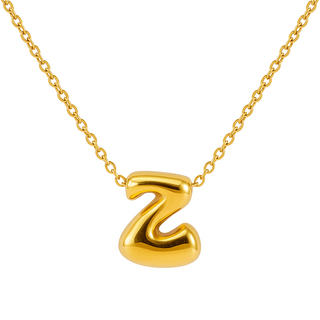 Initial Bubble Letter Necklace