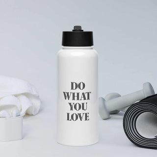 Stainless steel water bottle with a straw lid - L2N2