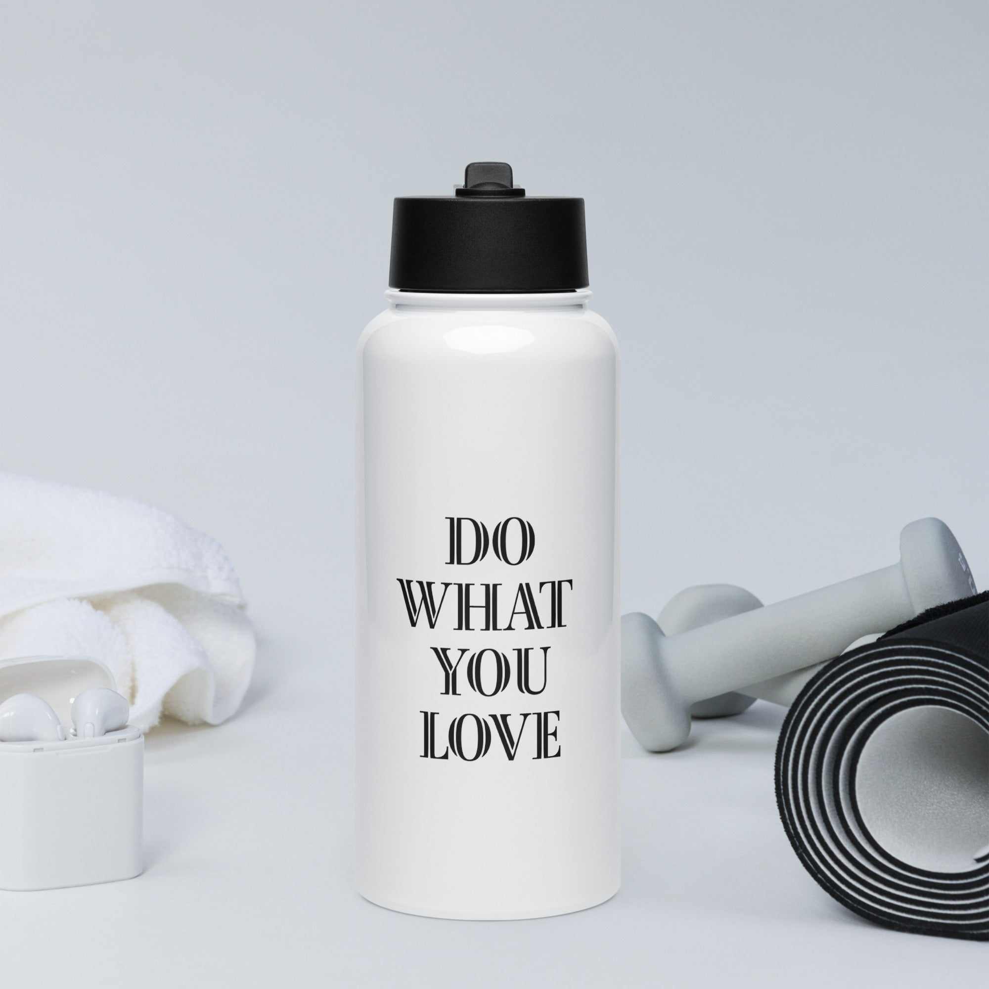 Stainless steel water bottle with a straw lid - L2N2