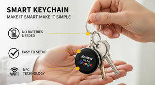 Acrylic NFC Review Keychain - Black One-Tap Feedback Tool
