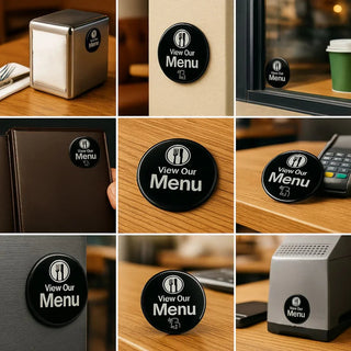 NFC Digital Restaurant Menu - Countertop One-Tap Table Sign