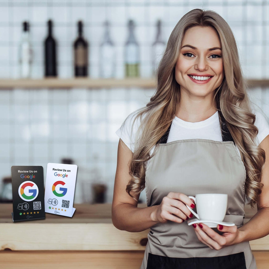 NFC Google Review Table Sign (5-Pack) - One-Tap GMB Growth