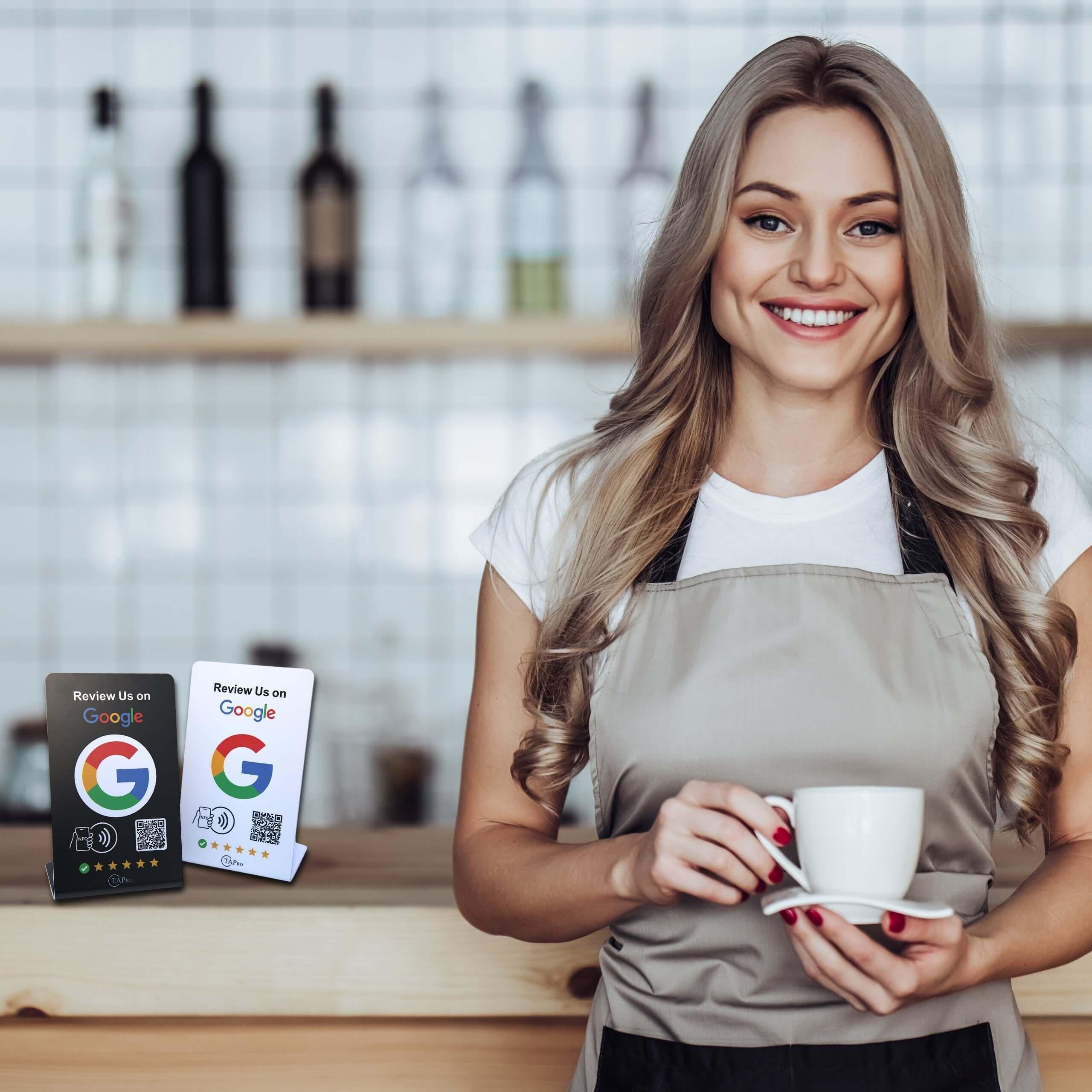 NFC Google Review Table Sign (5-Pack) - One-Tap GMB Growth