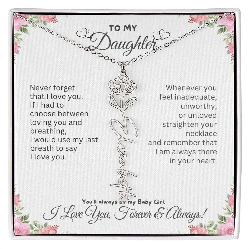 Birth Flower Necklace for Mom | Meaningful Mother's Day Gift from Daughter