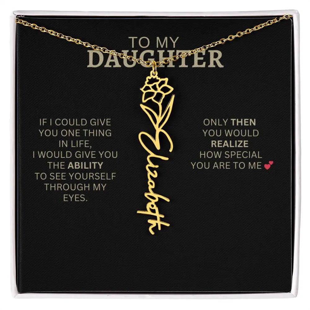 Birth Flower Necklace | Encouragement Gift for Daughter Going Through a Hard Time