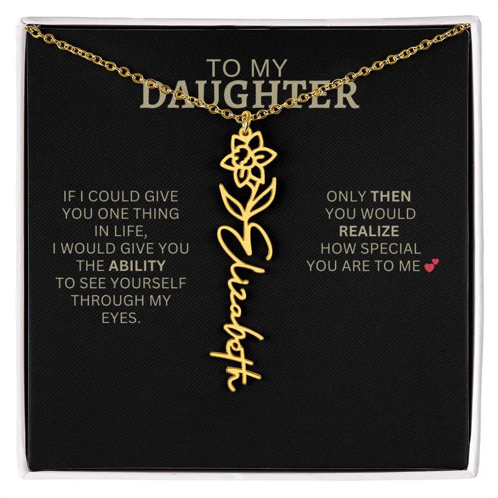 Birth Flower Necklace | Encouragement Gift for Daughter Going Through a Hard Time