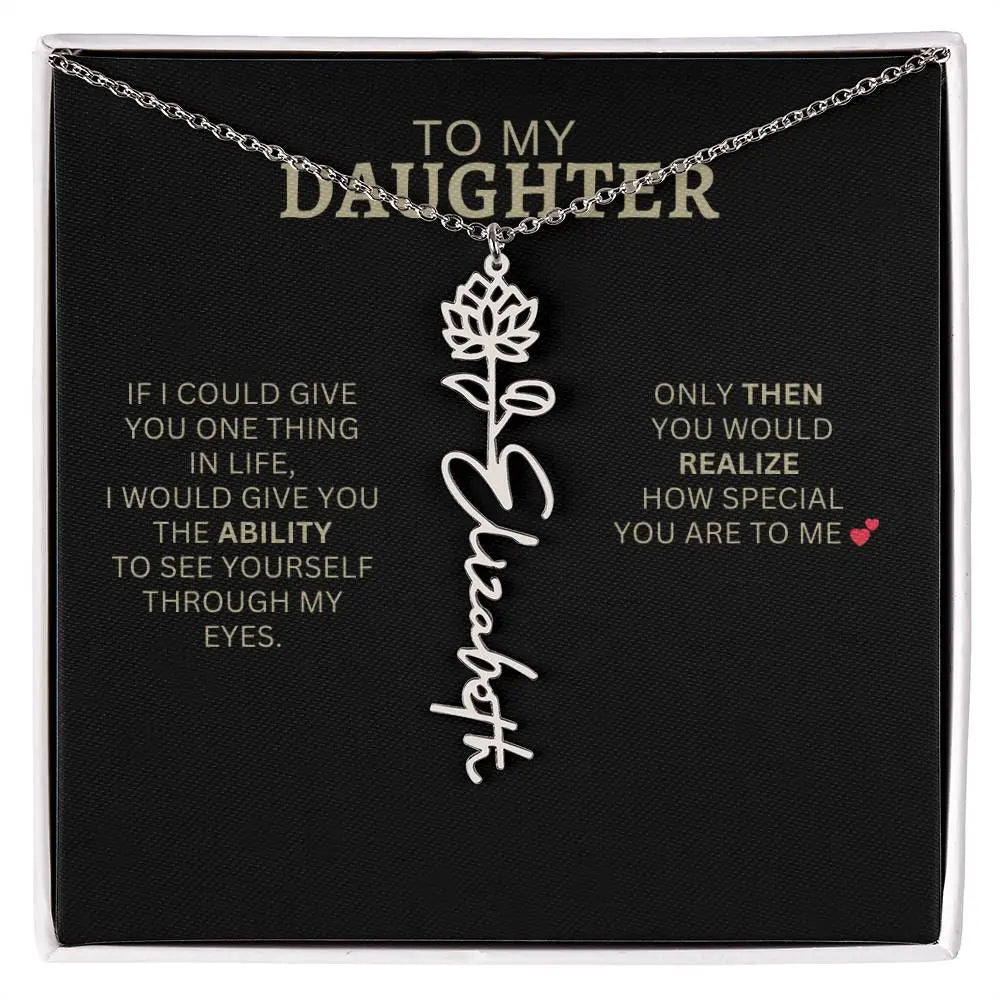 Birth Flower Necklace | Encouragement Gift for Daughter Going Through a Hard Time