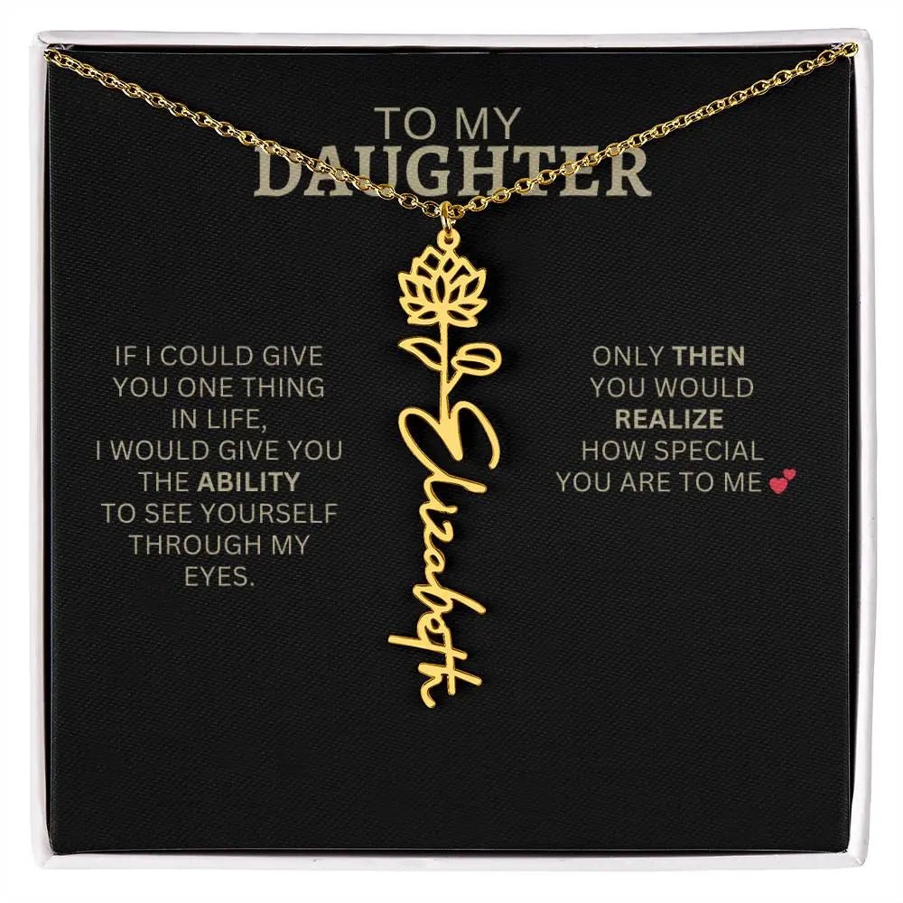 Birth Flower Necklace | Encouragement Gift for Daughter Going Through a Hard Time