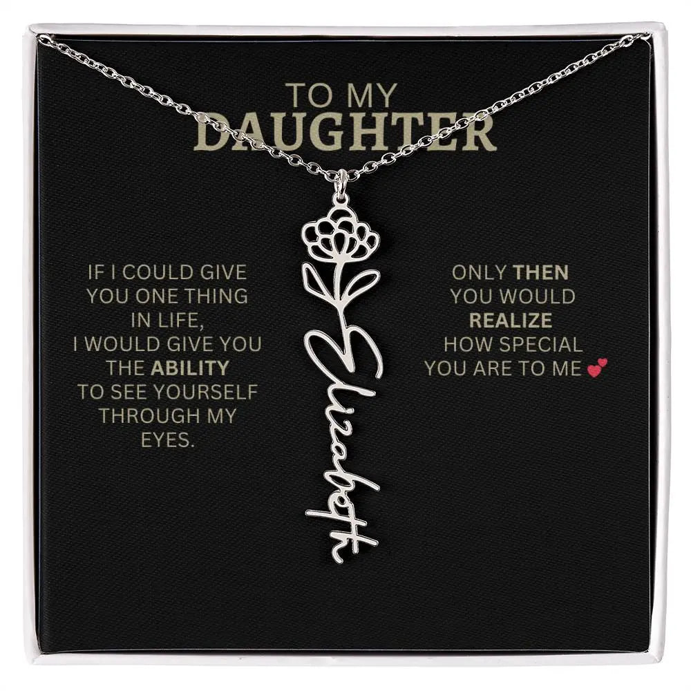 Birth Flower Necklace | Encouragement Gift for Daughter Going Through a Hard Time