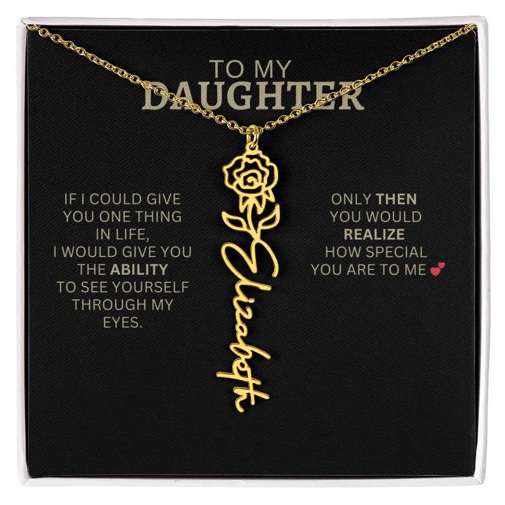Birth Flower Necklace | Encouragement Gift for Daughter Going Through a Hard Time