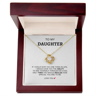 To My Daughter | I Love You - Love Knot Necklace