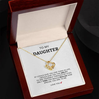To My Daughter | I Love You - Love Knot Necklace